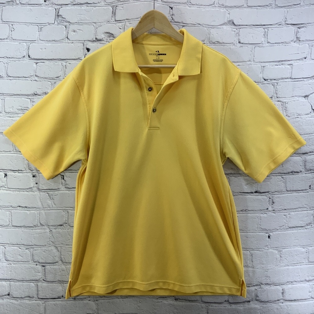 Grand Slam Golf Polo‎ Shirt Mens Sz L Yellow Short Sleeve